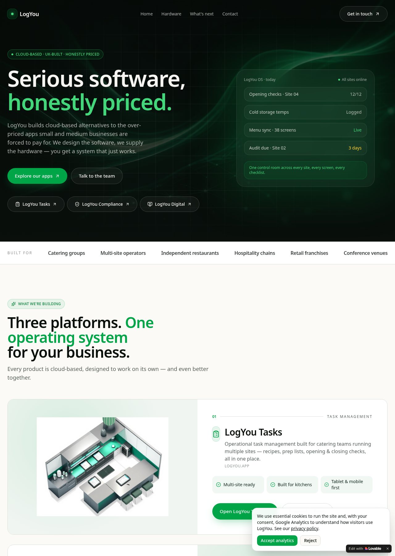 LogYou Solutions Hub website screenshot