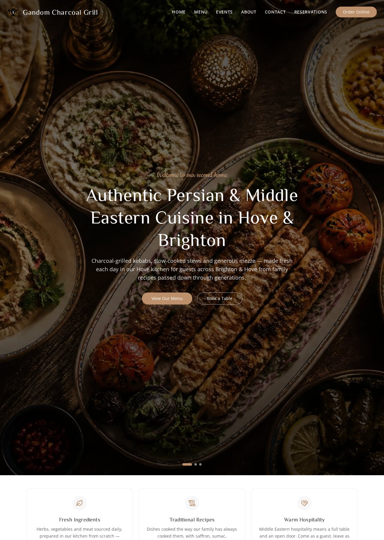 Gandom Hove Eats website screenshot